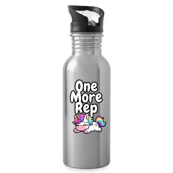 One More Rep Unicorn Gym - Water bottle with straw - silver - Right