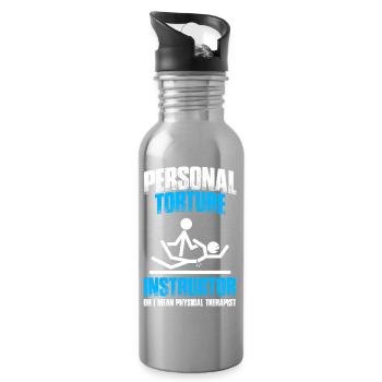 Instructor Physiotherapie Physio Physiotherapeut - Trinkflasche mit integriertem Trinkhalm - Lightsilver - Rechts