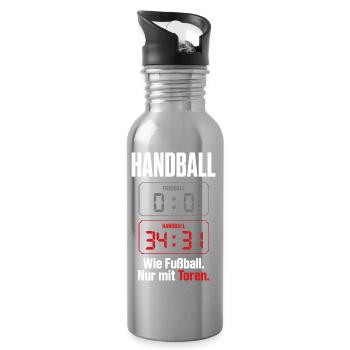 Anzeigetafel 0:0 vs 34:31 – Handballer Shirt - Trinkflasche mit integriertem Trinkhalm - Lightsilver - Rechts