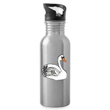 swan - Gourde avec paille intégrée - argent clair - Droite