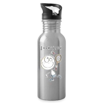 Cool joueur de badminton masculin - Gourde avec paille intégrée - argent clair - Droite