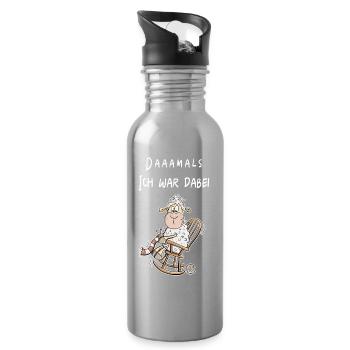 Daaamals - Ich War Dabei Schaf I Funshirt Senior - Trinkflasche mit integriertem Trinkhalm - Lightsilver - Rechts
