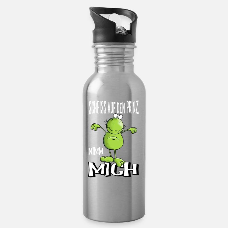 Nimm mich - Trinkflasche mit integriertem Trinkhalm - Lightsilver