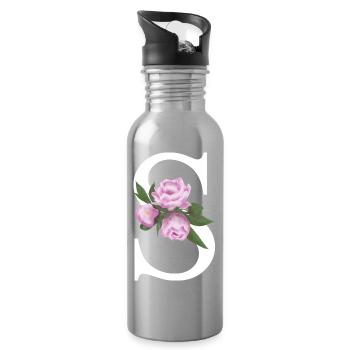 S - Trinkflasche mit integriertem Trinkhalm - Lightsilver - Rechts