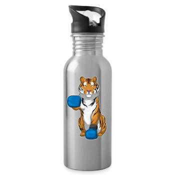 Tiger Boxer Boxing Gloves Boxing - Water bottle with straw - silver - Right