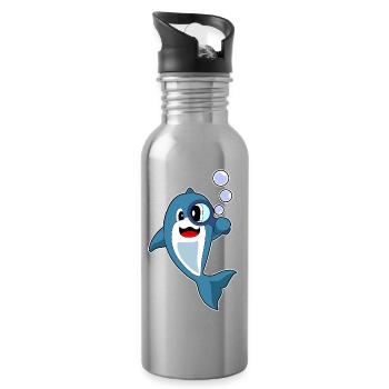 Dolphin Detective Magnifier - Water bottle with straw - silver - Right