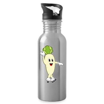 Radieschen Eislaufen Schlittschuhe - Trinkflasche mit integriertem Trinkhalm - Lightsilver - Rechts