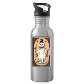 Glücklicher Geist Tarot Karte - Trinkflasche mit integriertem Trinkhalm - Lightsilver - Rechts