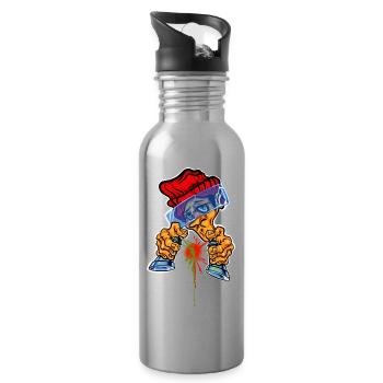 Spray Can Master - Water bottle with straw - silver - Right