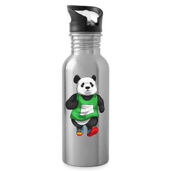 Panda Jogger Jogging Sport - Gourde avec paille intégrée - argent clair - Droite