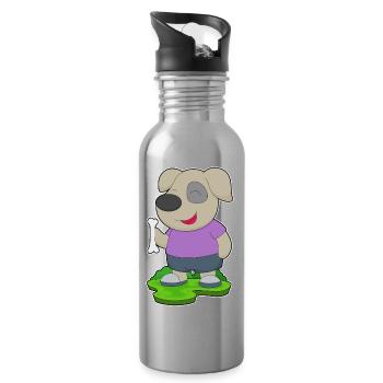 Os de chien - Gourde avec paille intégrée - argent clair - Droite