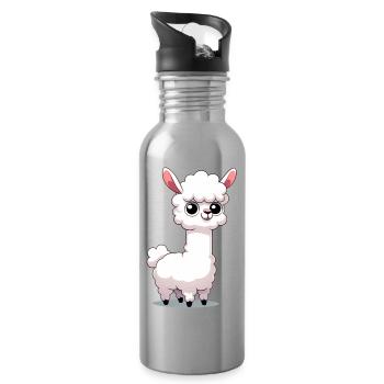 Alpaca - Water bottle with straw - silver - Right