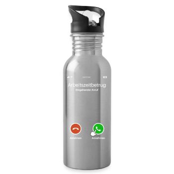 Arbeitszeitbetrug Anruf Lustiges Design - Trinkflasche mit integriertem Trinkhalm - Lightsilver - Rechts