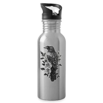 Raven - Water bottle with straw - silver - Right