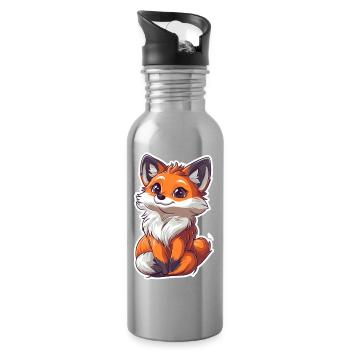 Renard - Gourde avec paille intégrée - argent clair - Droite
