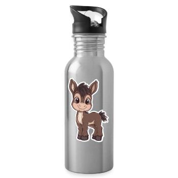 Esel - Trinkflasche mit integriertem Trinkhalm - Lightsilver - Rechts