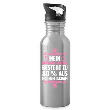 Bachelor Party Team Bride Hen Party - Water bottle with straw - silver - Right