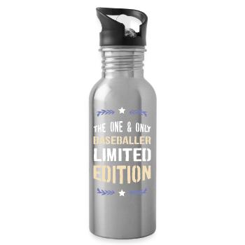 Baseballer Limited Edition - Water bottle with straw - silver - Right