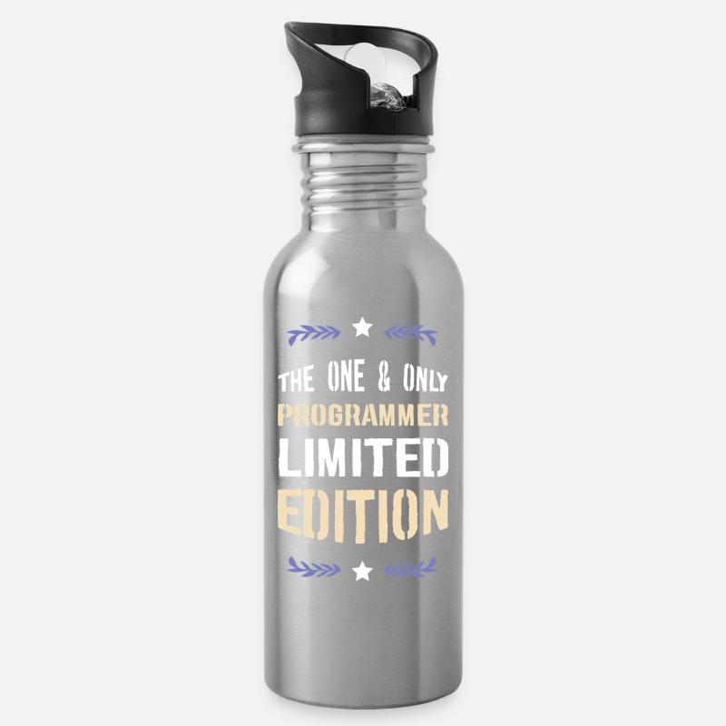 The One and Only Programmer Limited Edition - Trinkflasche mit integriertem Trinkhalm - Lightsilver