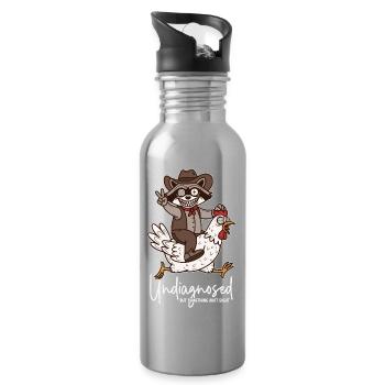 Undiagnosed but something ain't right - Trinkflasche mit integriertem Trinkhalm - Lightsilver - Rechts