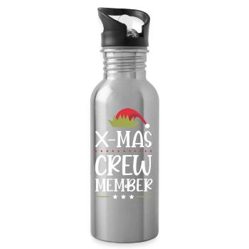 X-Mas Crew Member - Water bottle with straw - silver - Right
