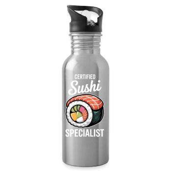 Sushi Dis Japonais Drôle de Cadeau de Sushi - Gourde avec paille intégrée - argent clair - Droite