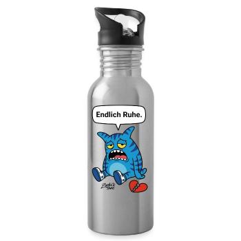 Endlich Ruhe. Trennung, Herzsschmer? Zooki Monster - Trinkflasche mit integriertem Trinkhalm - Lightsilver - Rechts