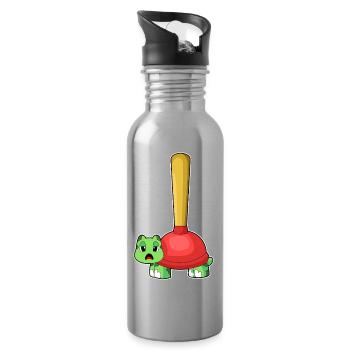 Turtle Pömpel - Water bottle with straw - silver - Right