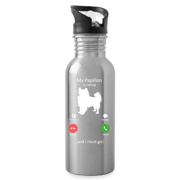 Papillon Hund Anruf-Smartphone-Schnittstelle - Trinkflasche mit integriertem Trinkhalm - Lightsilver - Rechts