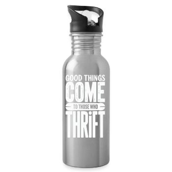 Good Things Come Thrift - Water bottle with straw - silver - Right