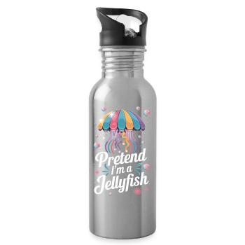 Faites comme si j’étais une méduse Expression de méduse colorée pour - Gourde avec paille intégrée - argent clair - Droite