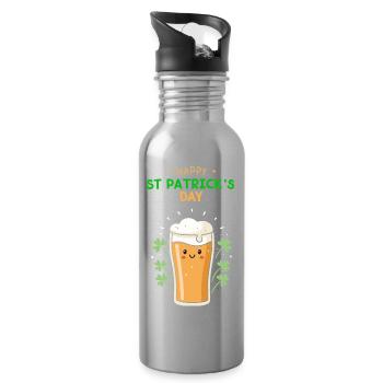 Happy St Patrick's Day Beer - Water bottle with straw - silver - Right