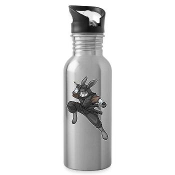 Arts martiaux ninja Bunny - Gourde avec paille intégrée - argent clair - Droite