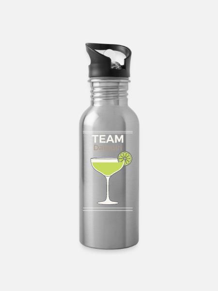 Junggesellinnenabschied Cocktail Team Daiquiri - Trinkflasche mit integriertem Trinkhalm - Lightsilver