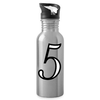 5. ANNIVERSARY. 5 YEARS. 5th ANNIVERSARY - Water bottle with straw - silver - Right