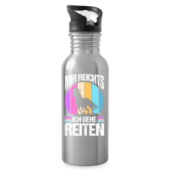 Reiten Pferdeliebhaber Reiterhof Pferde - Trinkflasche mit integriertem Trinkhalm - Lightsilver - Rechts