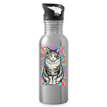 cat - Water bottle with straw - silver - Right