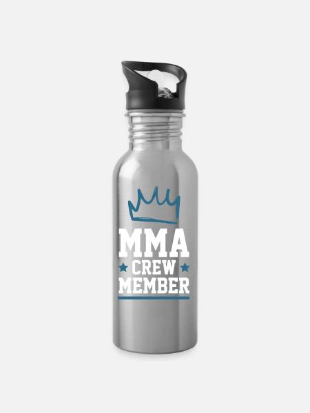 Mma Crew - Trinkflasche mit integriertem Trinkhalm - Lightsilver
