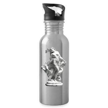 Marble Sculpture Dance Pose - Water bottle with straw - silver - Right