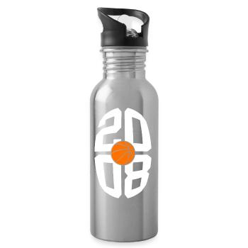 BASKETBALL VINTAGE 2008 18E ANNIVERSAIRE - Gourde avec paille intégrée - argent clair - Droite