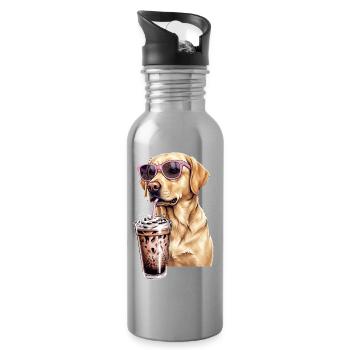 Golden retriever - Gourde avec paille intégrée - argent clair - Droite