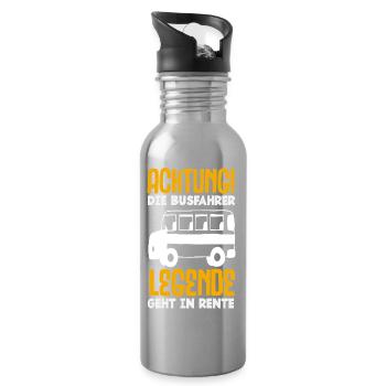 Busfahrer Legende Geht In Rente - Trinkflasche mit integriertem Trinkhalm - Lightsilver - Rechts