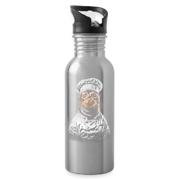 Robbenkoch - Trinkflasche mit integriertem Trinkhalm - Lightsilver - Rechts