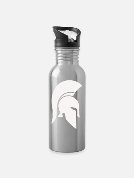 Sparta Helm - Trinkflasche mit integriertem Trinkhalm - Lightsilver