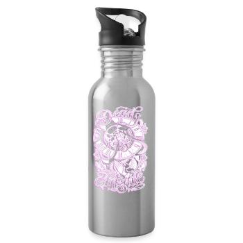 Pink Death Watch - Trinkflasche mit integriertem Trinkhalm - Lightsilver - Rechts