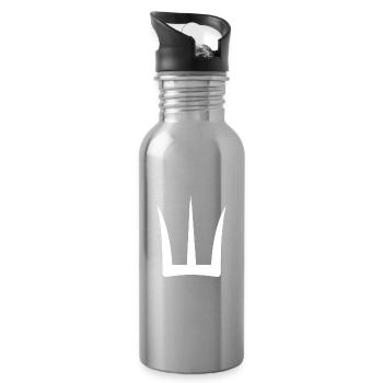 Trident Blanc - Gourde avec paille intégrée - argent clair - Droite