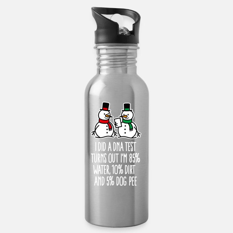 Test ADN de technicien de laboratoire ADN de Noël drôle - Gourde avec paille intégrée - argent clair