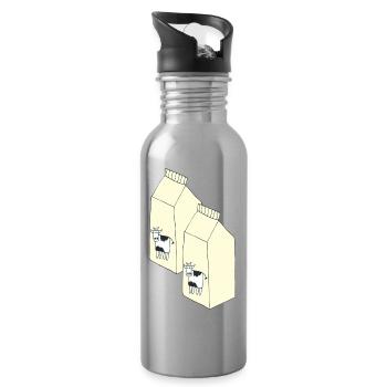 tetrapack milch - Trinkflasche mit integriertem Trinkhalm - Lightsilver - Rechts
