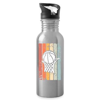 Basketball Basketballer - Trinkflasche mit integriertem Trinkhalm - Lightsilver - Rechts