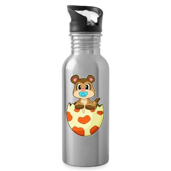 Sucette suricate - Gourde avec paille intégrée - argent clair - Droite